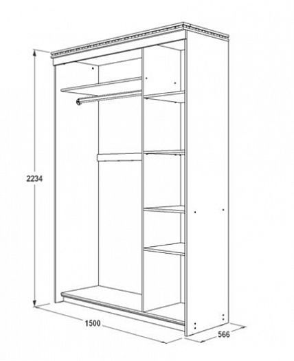 Шкаф-купе (1500 мм) "Ольга-13" - Схема