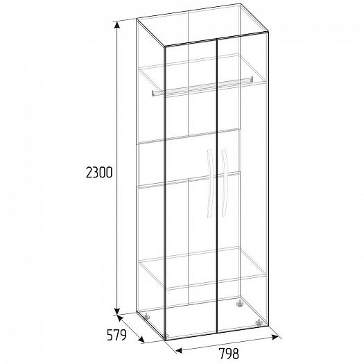 Шкаф для одежды 54 "Brownie" Стандарт+Стандарт - Схема