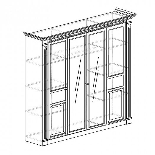 Шкаф 4-х дверный "Лючия" №203 - Шкаф 4-х дверный "Лючия" №203, внутреннее наполнение