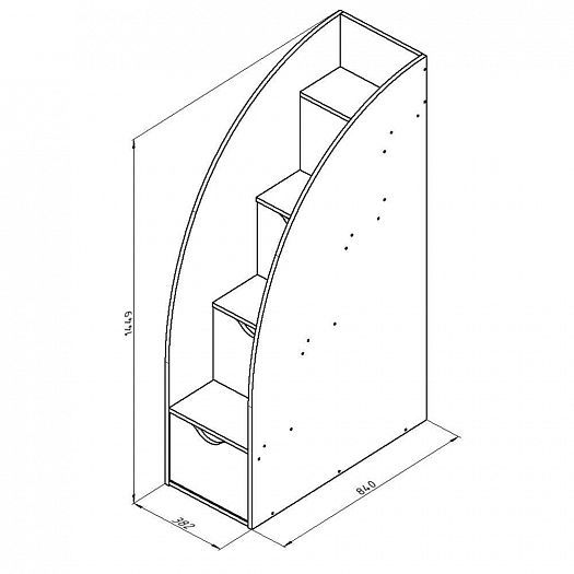 Лестница-комод "Дельта" №23.3 - Лестница-комод Дельта 23.3, размеры
