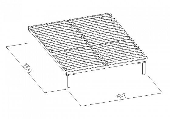 Основание с гибкими ламелями (1600) 2.1 дерево - Основание с гибкими ламелями (1600) 2.1, размеры