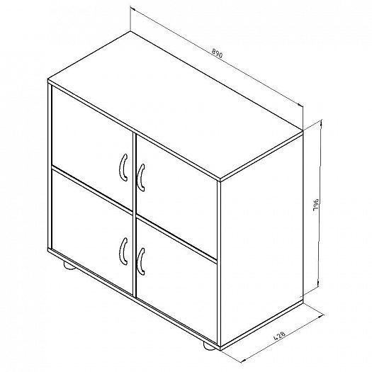 Тумба четырехдверная "Дельта" №7.01 - Тумба четырехдверная Дельта-7.01, размеры