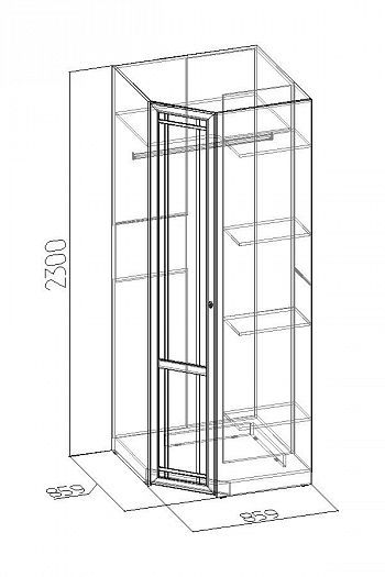 Шкаф угловой 63 "Sherlock" (Шерлок) Фасад Стандарт - Схема