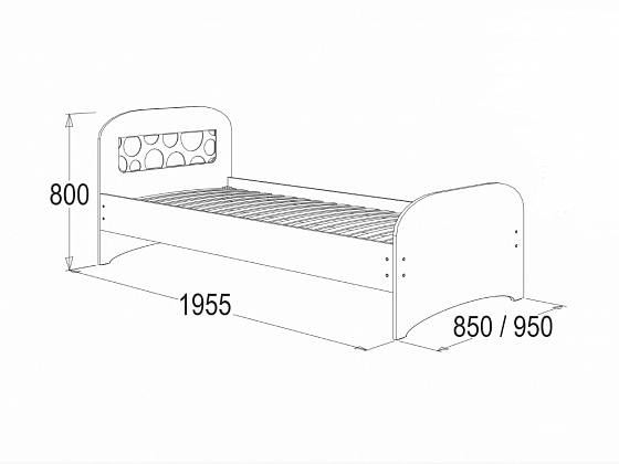 Кровать одинарная 800 мм "Омега-16" -