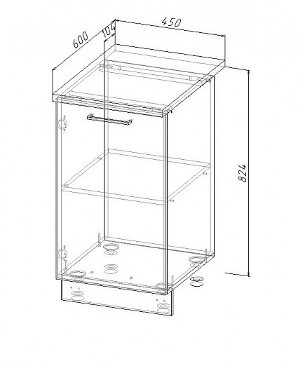 Модуль нижний "Дели" Арт. МН 45 (без столешницы) - схема