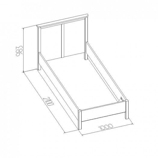 Кровать (900 мм) "Шерлок" №45 - Кровать (900) №45 Шерлок, размеры