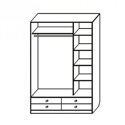 Шкаф-купе "Ольга" 1700 мм - Стандартное внутреннее наполнение