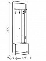Тумба вешало "Ева 2" 600 мм М2