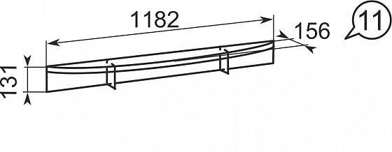 Полка приставная "Виктория" №11 - Полка приставная "Виктория" №11 - схема