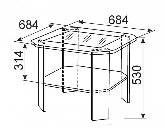 Стол журнальный "Виктория" №35 - Схема