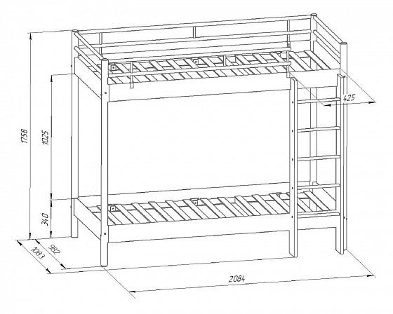 Кровать двухъярусная "Хельга", схема