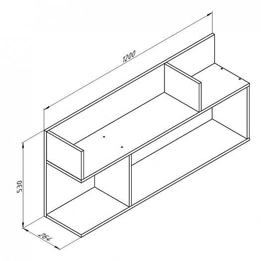 Полка навесная "Дельта" №17.1 - Полка навесная Дельта-17.1, размеры