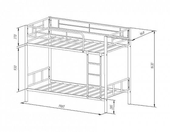 Кровать двухъярусная "Севилья-2.01 комби" - Схема, размеры