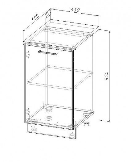 Модуль нижний "Гарда" Арт. МН 45 (без столешницы) - схема
