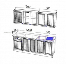 Кухонный гарнитур прямой "Хозяюшка" 2,0 м (ЛДСП)
