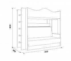 Кровать двухъярусная "Сити" с диваном