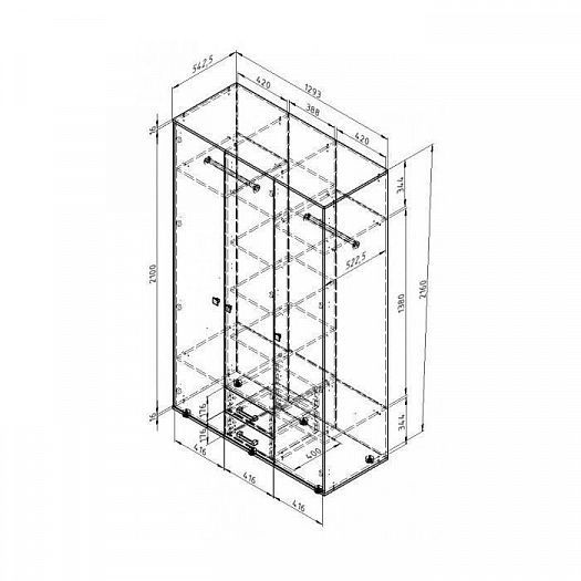 Шкаф для одежды "Дельта" 3.03 - Схема