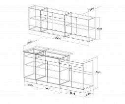 Кухня "Лайт" 2000 мм