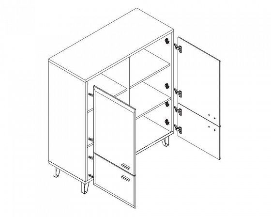Тумба четырехдверная "GRACE" KOM4D - Схема