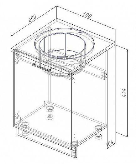 Модуль под мойку "Латте" Арт. ММ 60 (без столешницы) - схема