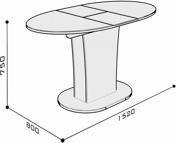 Стол-трансформер "Бергамо-5" овальный - схема
