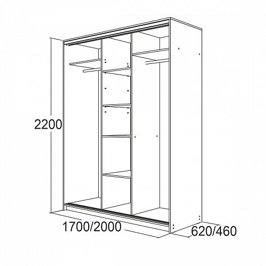 Шкаф-купе "Мираж-20.1" - Схема наполнения